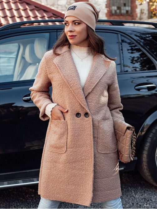 Ženski oversized bež dolg plašč Baralite