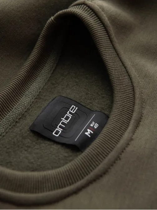 Klasičen olivno zelen pulover z napisom V2 SSPS-0181