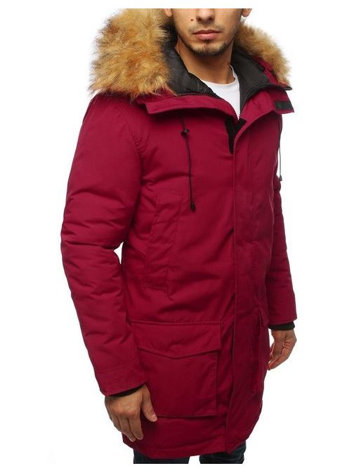 Stilska bordo parka s kapuco