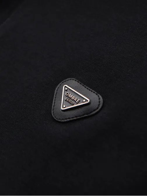 Moška črna polo majica z zadrgo V6 POSS-0148