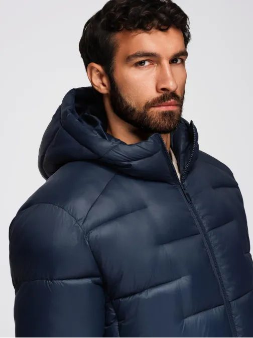 Izolirana temno modra zimska bunda V4 JAHP-0235