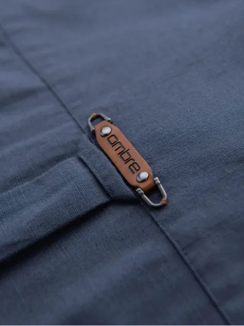 Privlačna moška modra majica z dolgimi rokavi V4 SHCS-0134