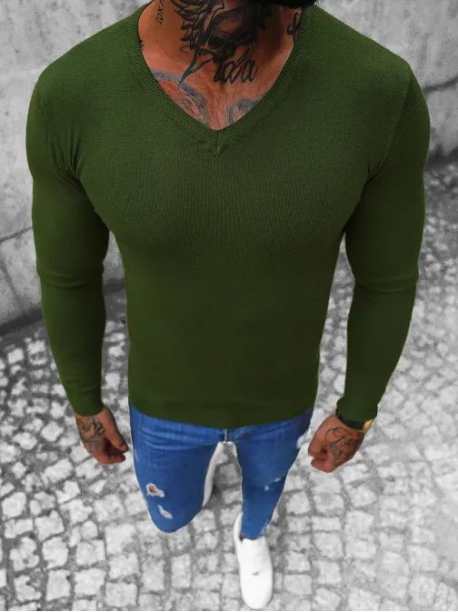Zelen pulover z V-izrezom NB/MMB601/10