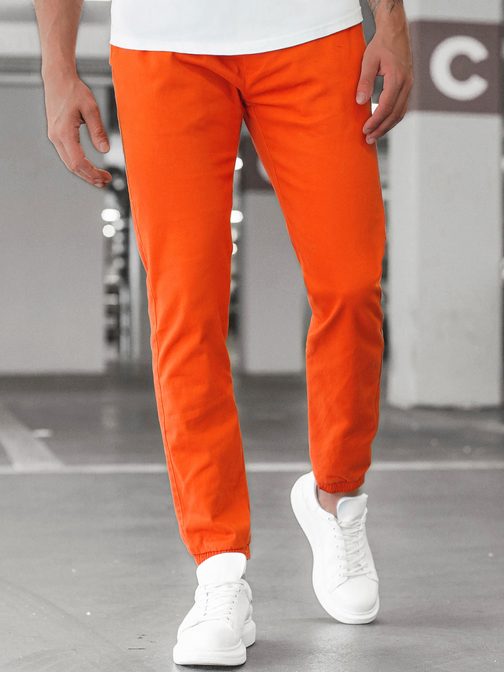 Čudovite jogger hlače v temno oranžni barvi JB/JP1145/13