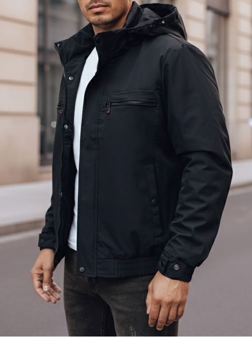 Moška prehodna jakna v granatni barvi s kapuco