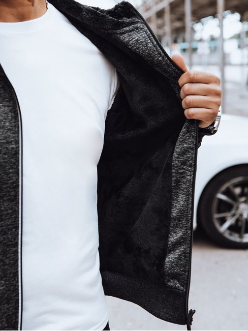 Trendovska grafit podložena jopa s kapuco