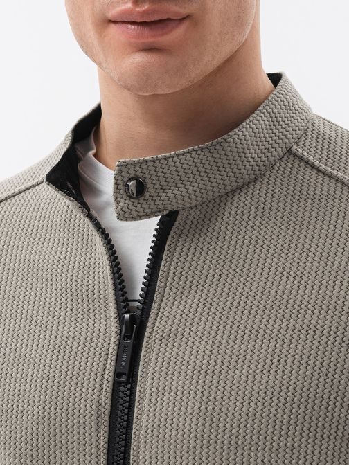 Zanimiv rjav pulover brez kapuce C453