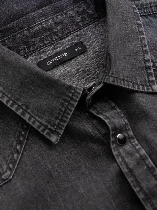 Jeans črna moška srajca V3 SHDS-0115