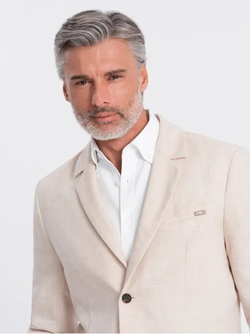 Eleganten krem regular suknjič V1 BLZB-0128