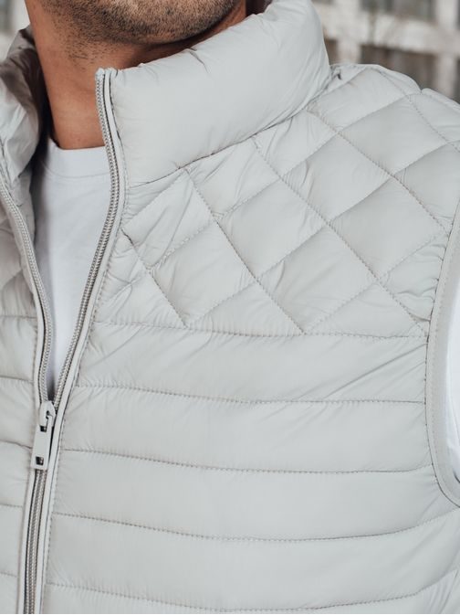 Moderen siv moški telovnik brez kapuce