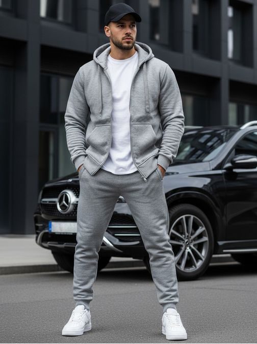 Preprost siv pulover