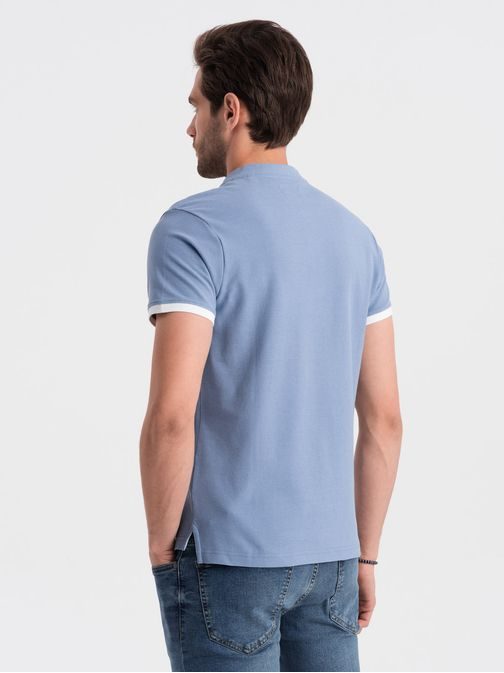 Udobna trendovska modra polo majica V3 TSCT-0156