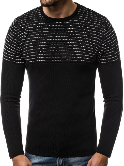 Zanimiv moški pulover črn OZONEE B/3005