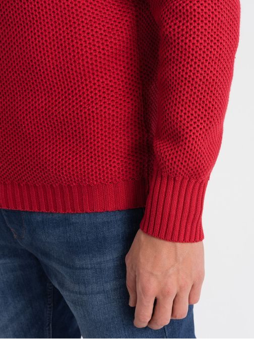Eleganten moški pulover v rdeči barvi V8 SWZS-0105