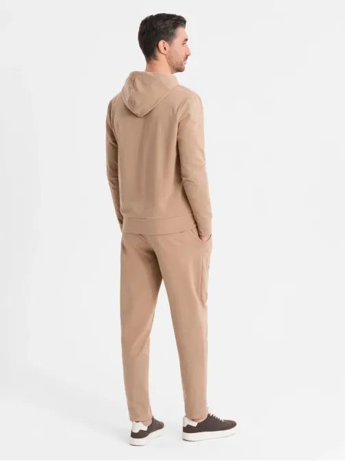 Rjava moška trenerska obleka (majica + trenirka) V3 Z107