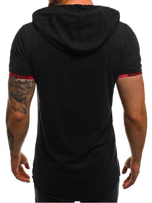 Rdeče-črna asimetrična majica za moške A/1185