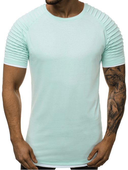 Podaljšana moška majica v mentol barvi O/1262