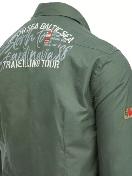 Zelena bombažna majica s potiskom