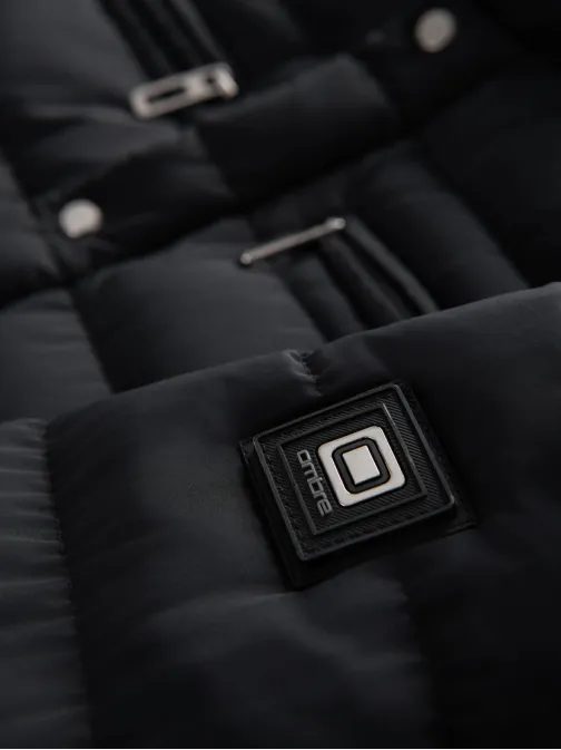 Črna prehodna jakna s pokončnim ovratnikom V1 JALP-0260