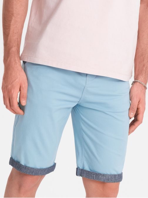 Modre chinos kratke hlače z robom V3 W421