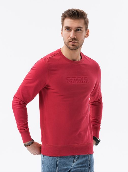 Trendovski rdeč pulover B1160