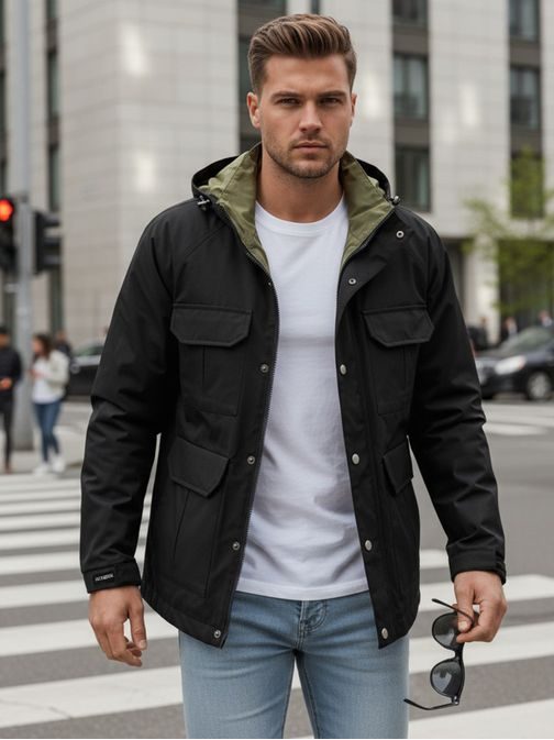 Prehodna črna jakna v elegantnem dizajnu