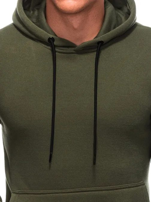Modni olivno zelen pulover s kapuco 22FW-018-V2