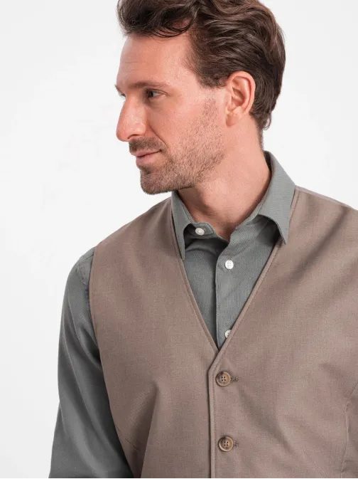 Trendi bež eleganten telovnik V2 BLZV-0112