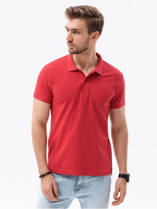 Preprosta rdeča polo majica S1374