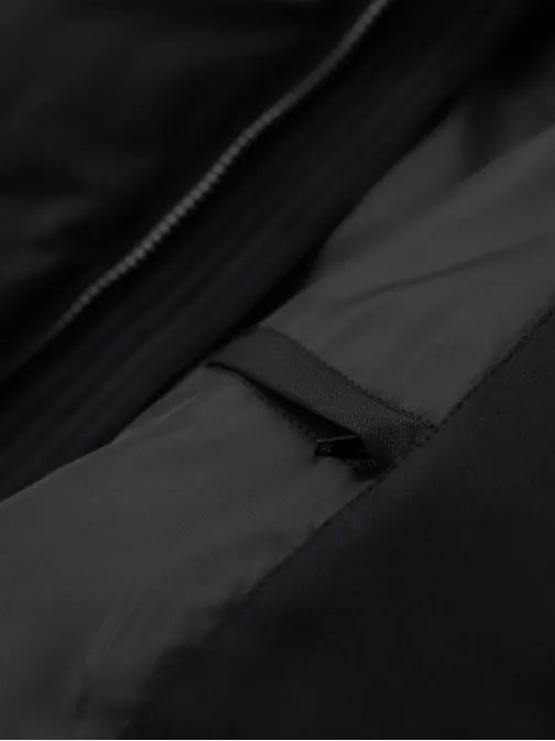 Brezčasna prešita črna moška parka  V1 JALJ-0264