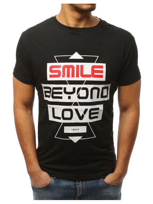 Črna majica SMILE BEYOND LOVE