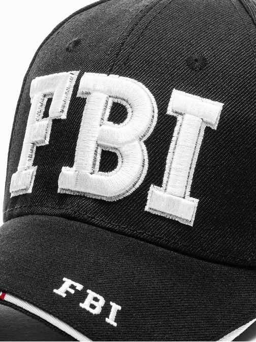 Trendovska črna kapa s šiltom FBI H115