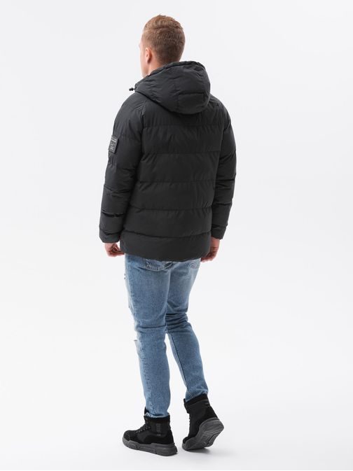 Črna zimska jakna C502