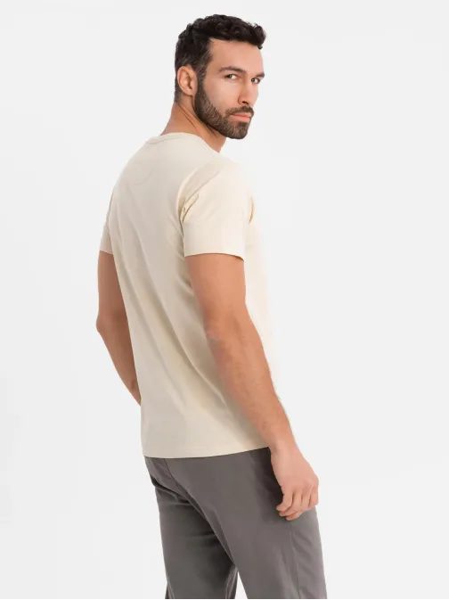 Originalna krem majica z okrasnim žepom V3 TSPT-0228
