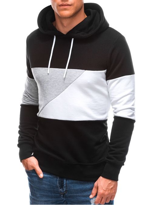 Udoben pulover s kapuco v črni barvi B1445