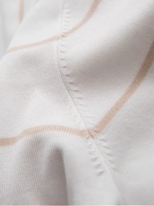 Moška bež črtasta polo majica V4 POSS-0145