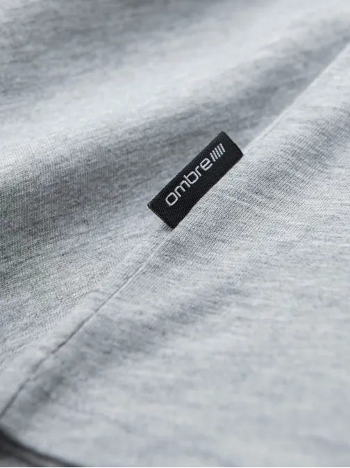 Bombažna siva majica z V-izrezom V16 TSBS-0145