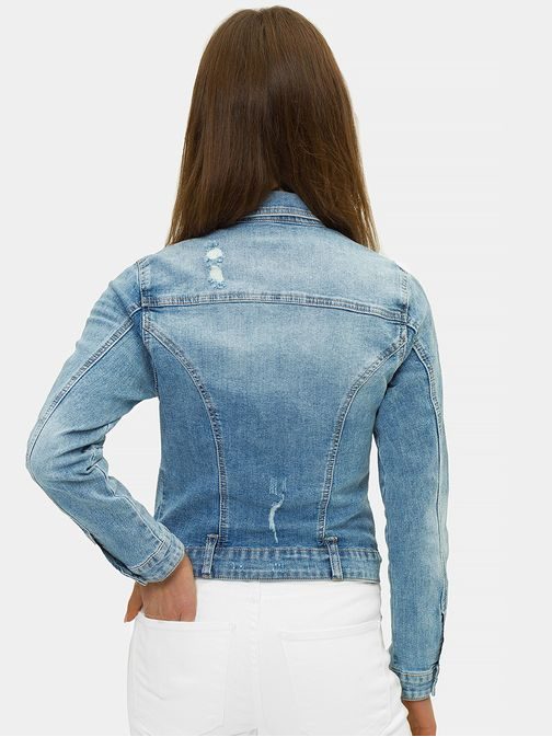 Ženska modna jeans jakna v nebeško modri barvi O/WL2149