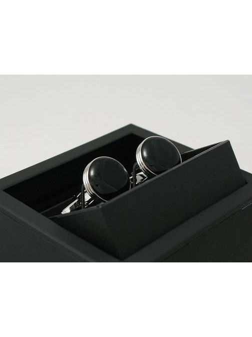 Črni okrogli elegantni manšetni gumbi