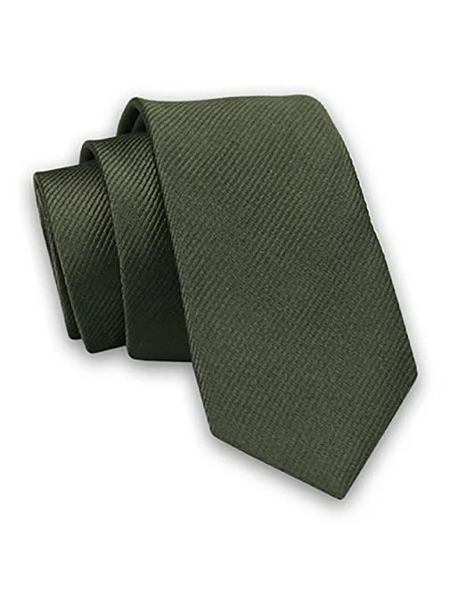 Trendovska olivno zelena moška kravata Angelo di Monti