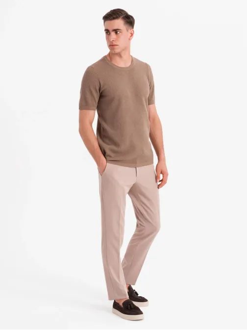 Rjava pletena moška majica V2 TSCT-0244