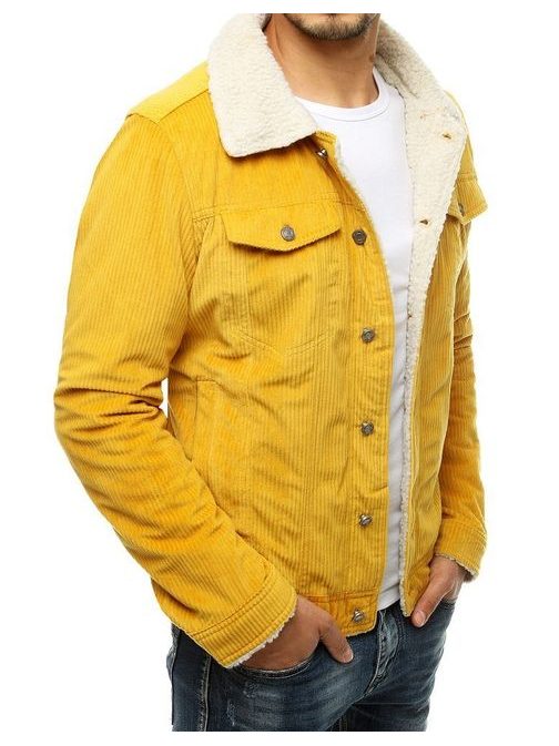 Žametna jakna v rumeni barvi
