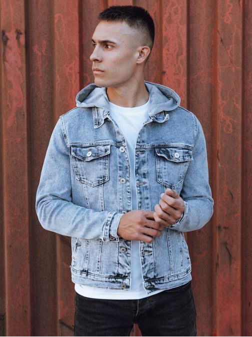 Moška jakna iz džinsa s kapuco