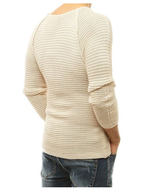 Zanimiv bež moški pulover za vsakodnevno nošenje