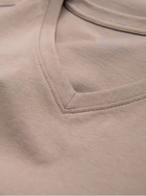 Bombažna pepelnata majica z V-izrezom V21 TSBS-0145