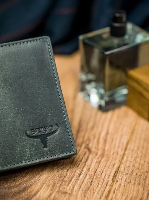 Črna moška usnjena denarnica Buffalo Wild