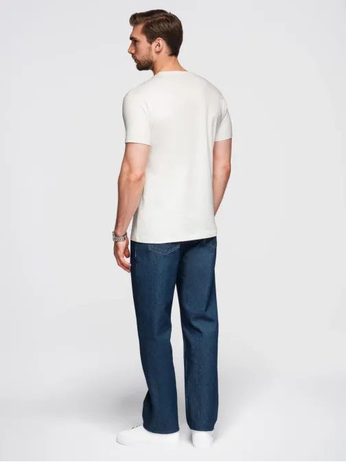 Bela majica s kontrastnim dvobarvnim napisom V2 TSPT-0248