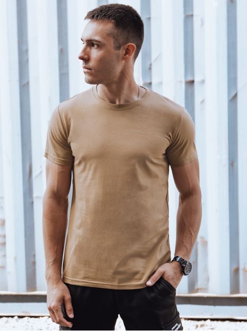 Moška majica s kratkimi rokavi v obliki kamele barve