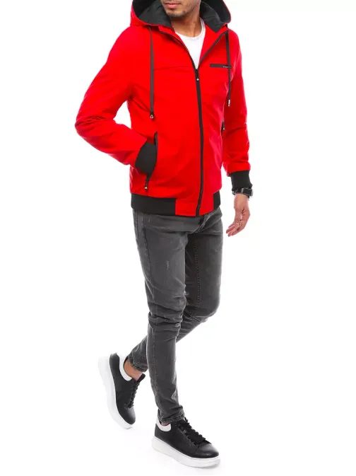 Trendovska jakna s kapuco v rdeči barvi