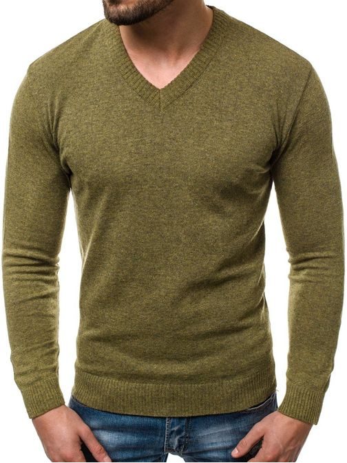 Trendovski moški pulover zelen OZONEE O/6002/18